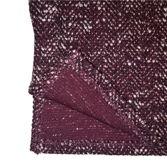 Ann Taylor Burgundy & White Speckled Top with Cute Knot Tie Sleeves . 😍😍😍 - Picture 5 of 7